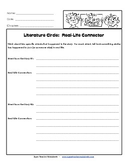 Lit. Circles: Real-World Connector Worksheet