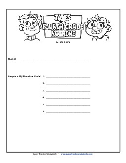 Lit. Circles: Cover Worksheet