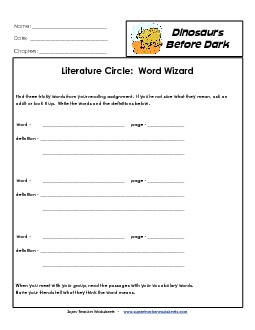 Lit. Circles: Word Wizard Books Worksheet