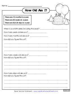 How Old Am I? (Grade 5 and Up) Multiplication Worksheet