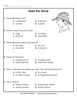 Nate the Great Questions Free Books Worksheet