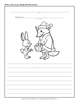 Writing - Santa Fox Writing Storypics Worksheet