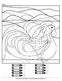 Color-by-Number - Rooster Counting Worksheet