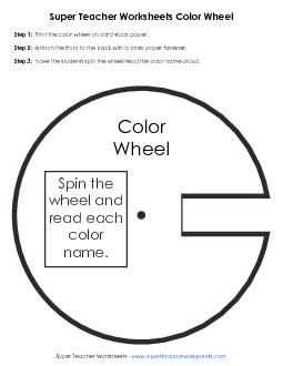 Colors Word Wheel Worksheet