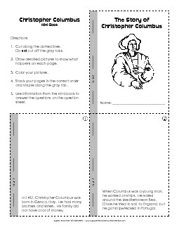 Christopher Columbus Mini-Book Holiday Worksheet