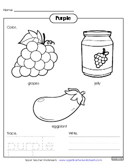 Purple Things Colors Worksheet