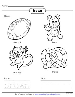 Brown Things Colors Worksheet