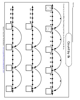 Number Line: Counting by 5s Free Worksheet