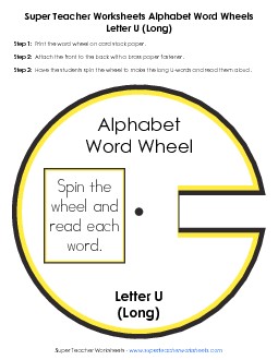 Long U -  Word Wheel Word Wheels Worksheet