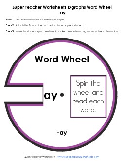 AY -  Word Wheel Word Wheels Worksheet