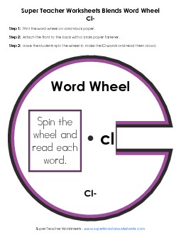 Cl -  Word Wheel Word Wheels Worksheet