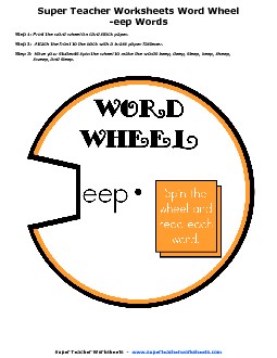 Word Wheel: -eep Words Phonics Worksheet