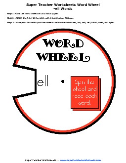 Word Wheel (-ell Words) Phonics Worksheet