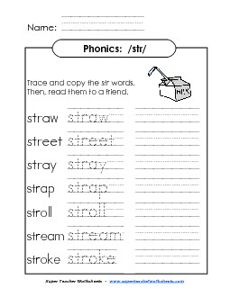 STR Say, Trace and Write Phonics Beginningsounds Worksheet