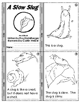 A Slow Slug (Mini-Book) Minibooks Worksheet