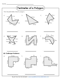 More Polygon Perimeters (Advanced) Geometry Worksheet