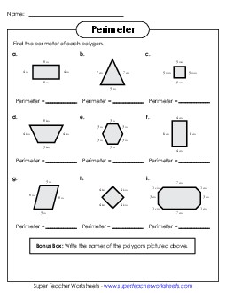 Perimeter Polygons Worksheet Geometry Worksheet