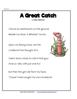 A Great Catch 3rd Grade Reading Comprehension Worksheet