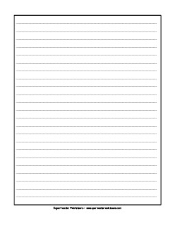 Standard Lined Writing Paper Worksheet