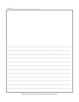 Standard Lined Writing Paper (Illustration) Free Worksheet