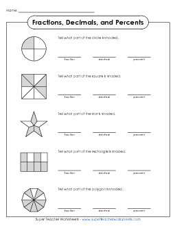 Percent Picture Problems Free Percents Worksheet