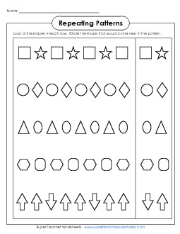 Picture Patterns (Very Basic) Worksheet