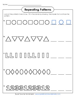 Picture Patterns (Basic) Free Worksheet