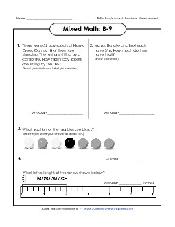 Mixed Math: B9 Word Problems Worksheet