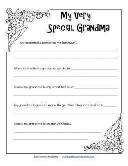 Grandma is Special Mothers Day Worksheet