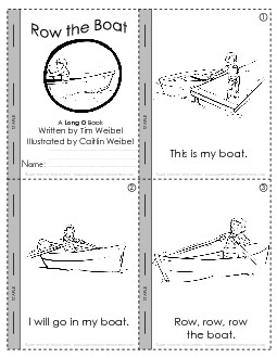 Long O Mini-Book : Row, the Boat Minibooks Worksheet