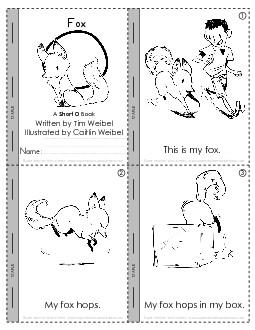 Short O Mini-Book : Fox Minibooks Worksheet