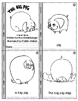 Short I Mini-Book: Big Pig Minibooks Worksheet