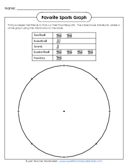 Pie Graph: Sports Graphing Worksheet