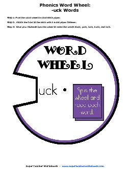 Word Wheel (-uck Words) Phonics Worksheet