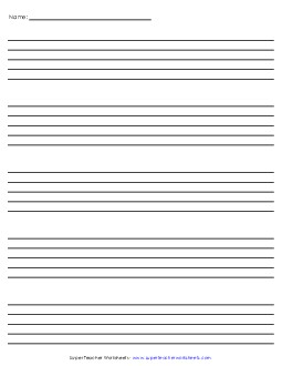 Staff Paper (No Clef - Wide) Music Worksheet