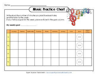 Music Practice 4 Worksheet