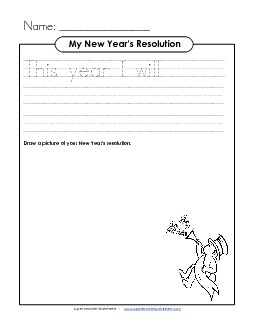 Resolutions (Primary) Free New Year Worksheet