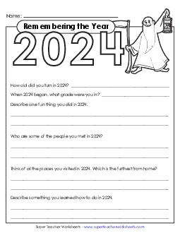 Remembering 2024  (New Year 2025) Worksheet