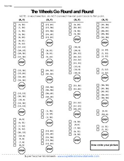 Mystery Graph - School Bus Mystery Graph Picture Worksheet