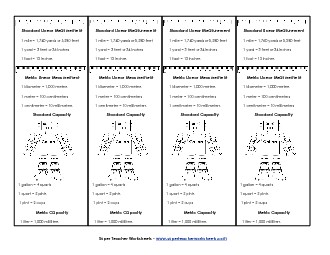 Measurement Reference Bookmarks Worksheet