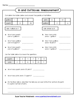 In-Out Boxes: Capacity (Intermediate) In Out Worksheet