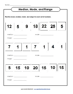 Median, Mode, and Range Only Free Mean Median Mode Range Worksheet