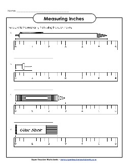 Measuring - Nearest Half Inch #2 Measurement Worksheet