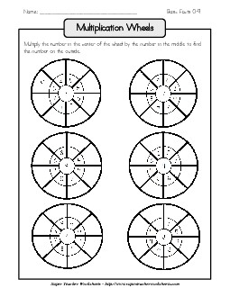 Multiplication Wheel (0-9) Free Worksheet