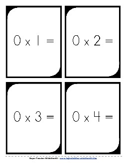 Multiplication Flashcards - Large Worksheet