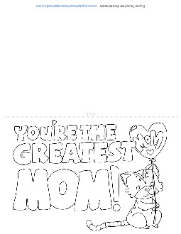 Card: You\'re the Greatest Mothers Day Worksheet