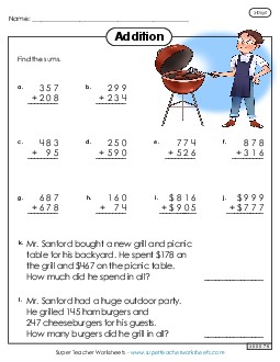 3-Digit Addition Worksheet Worksheet