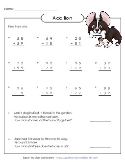 2-Digit Addition Worksheet #2 Worksheet