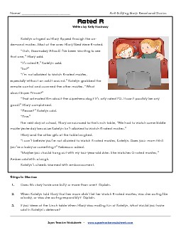 Rated R Bullying Worksheet