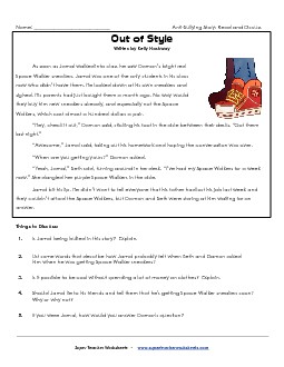 Out of Style Bullying Worksheet